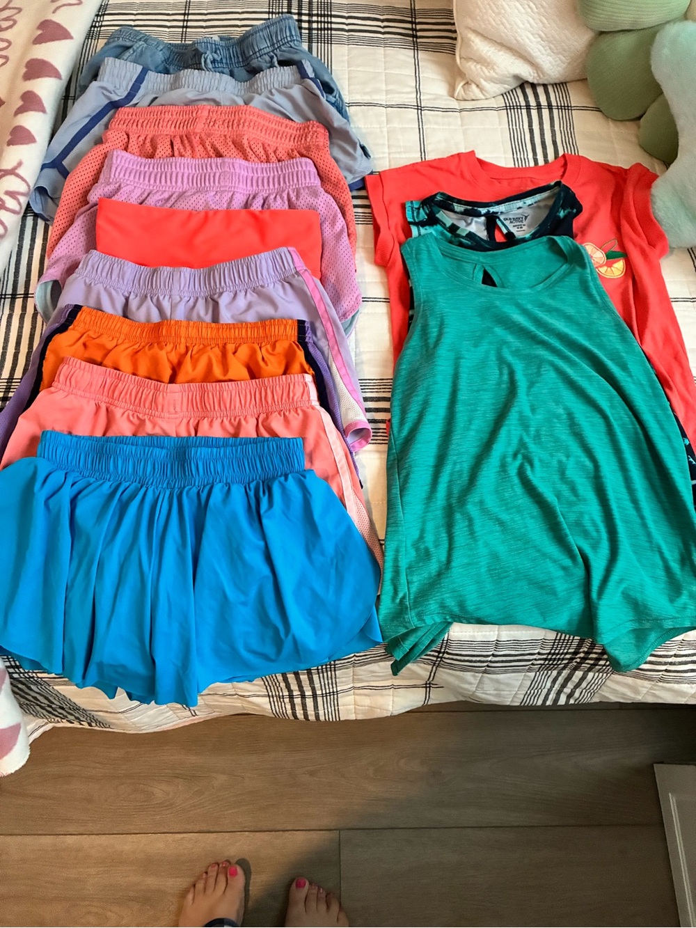 Mixed Active Skirt and Tank Set - Teal Tank + Assorted Bright Skorts